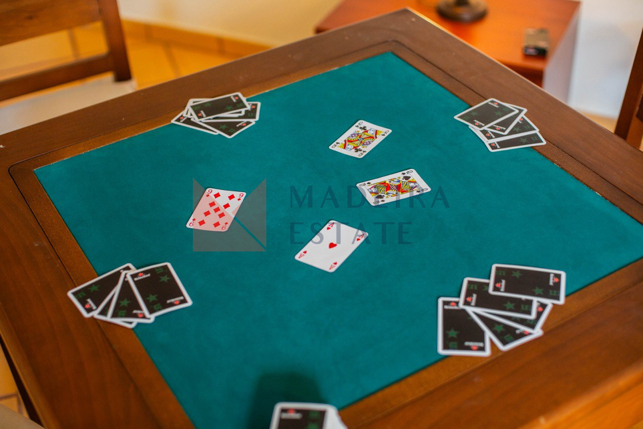 Card table in a luxury villa for rent in Madeira