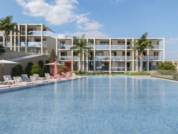 Two-bedroom apartment for sale in an upcoming residential complex in Funchal, offering a spacious veranda with a jacuzzi