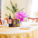 Beautifully set dining table for 6 guests at Casa Terra da Vinha, Madeira